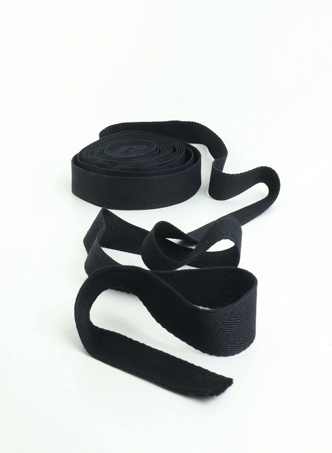 HANDSANDHEART 10 Yard Twill Tape, 100% Cotton Twill Tape, Herringbone Ribbon for DIY Craft Sewing Making, Apron, Tote Bag, Decorations, Gift Binding (1" Black) - Image 2